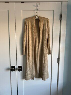 Banana Republic Tan Long Linen Blend Duster Cardigan
